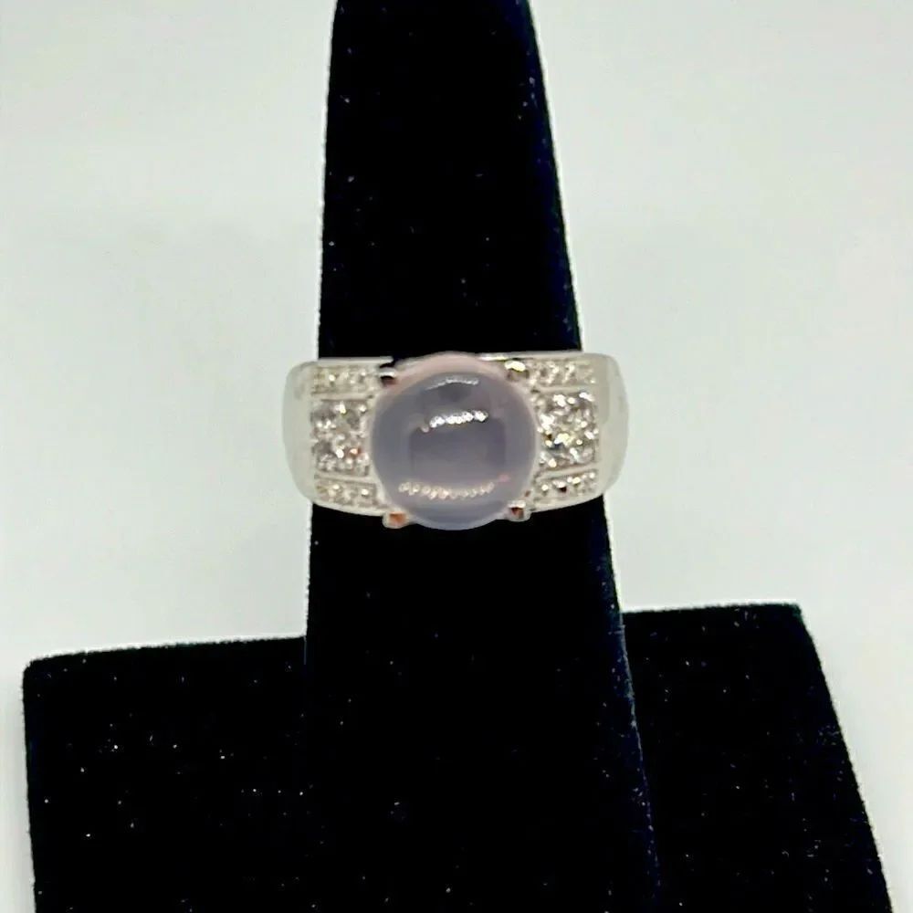 Vintage Silver Ring With Pink Stone